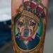 Tattoos - Dog Portrait Victorian frame Crown - 72859